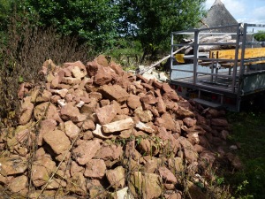 Building material from Cannington Roman villa which will be used for building the replica dining room at the Avalon Marshes Centre.